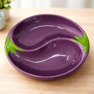 World Market Eggplant Purple Chip & Dip Snack Tray Portugal A. Santos